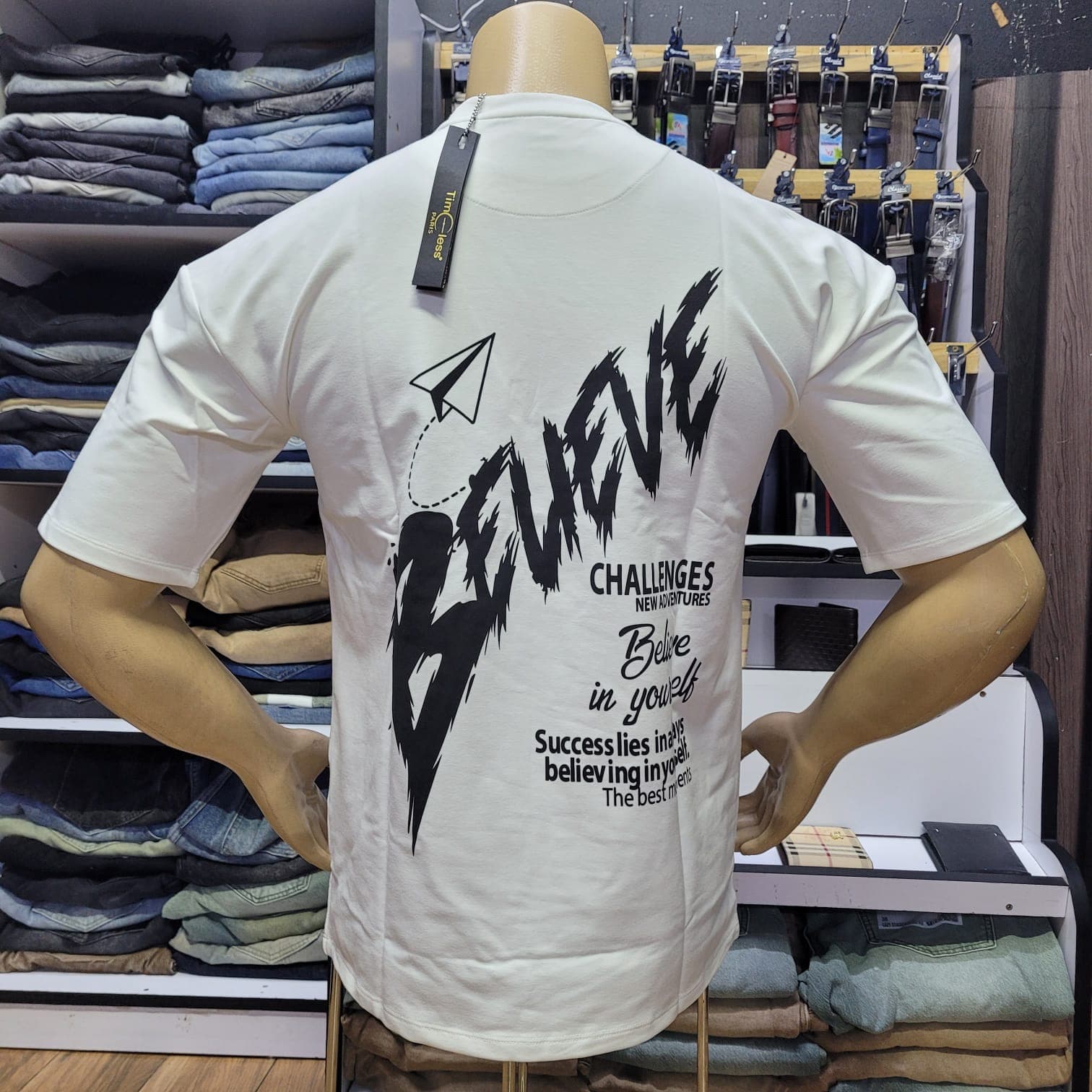 Men's "Believe" Oversized Graphic Streetwear Tee